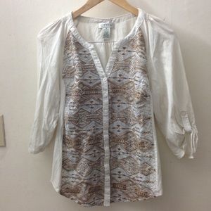 Orvis 3/4 sleeve button down shirt size medium